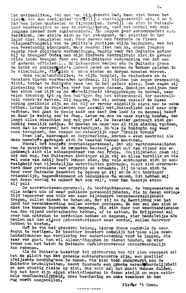 Nieuwsbrief van Pieter 't Hoen; 14 december 1940; blz. 2; 