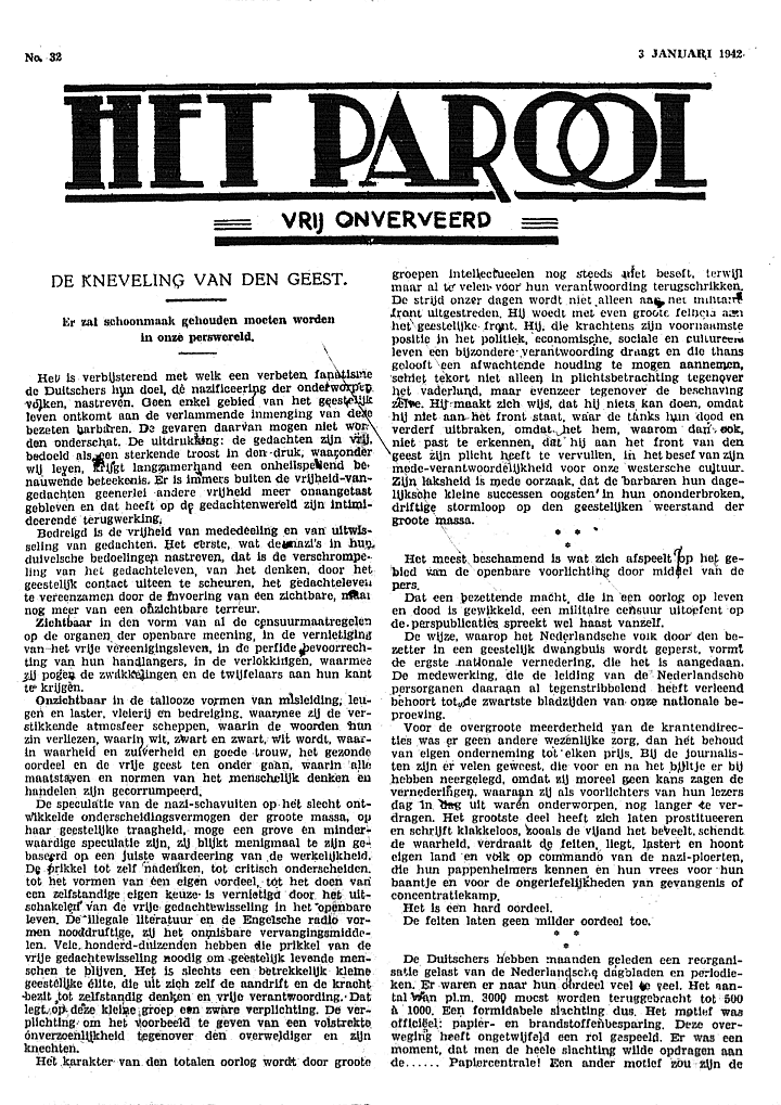 Het Parool; 3 januari 1942; blz. 1; 