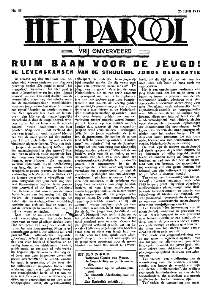 Het Parool; 25 juni 1943; blz. 1; 