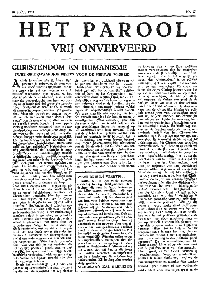 Het Parool; 10 september 1943; blz. 1; 