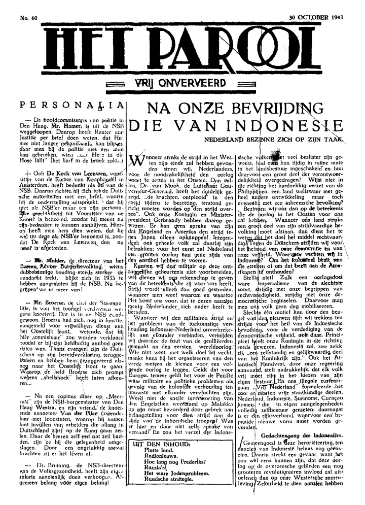 Het Parool; 30 oktober 1943; blz. 1; 