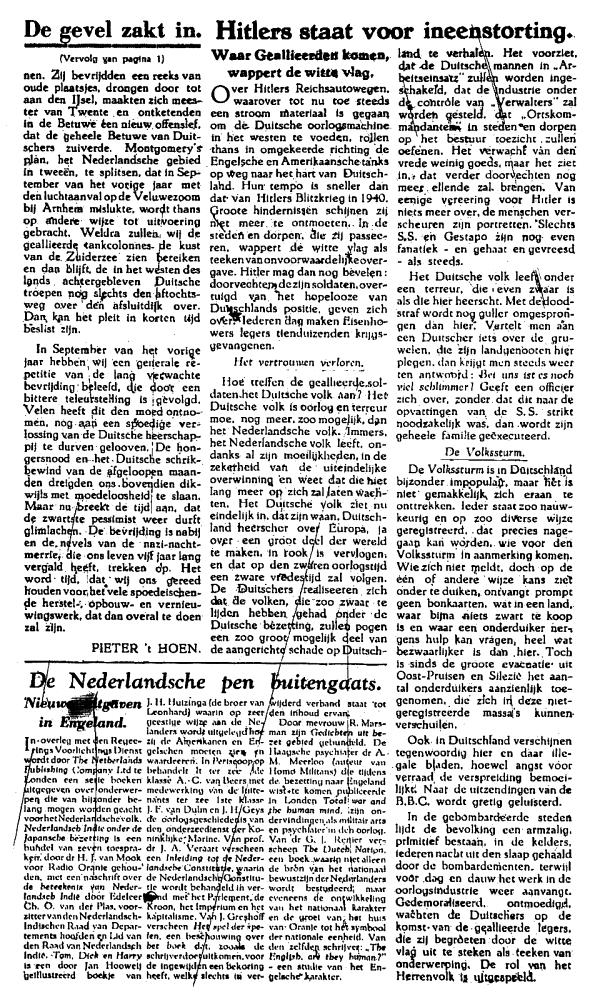 Het Parool; 10 april 1945; blz. 2; 