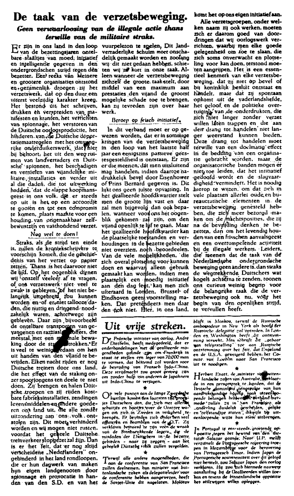 Het Parool; 10 april 1945; blz. 4; 