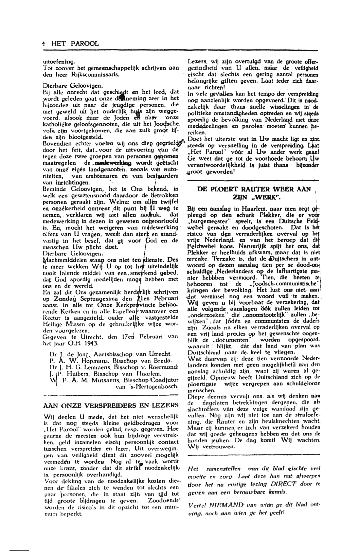 Het Parool; 5 maart 1943; blz. 4; 