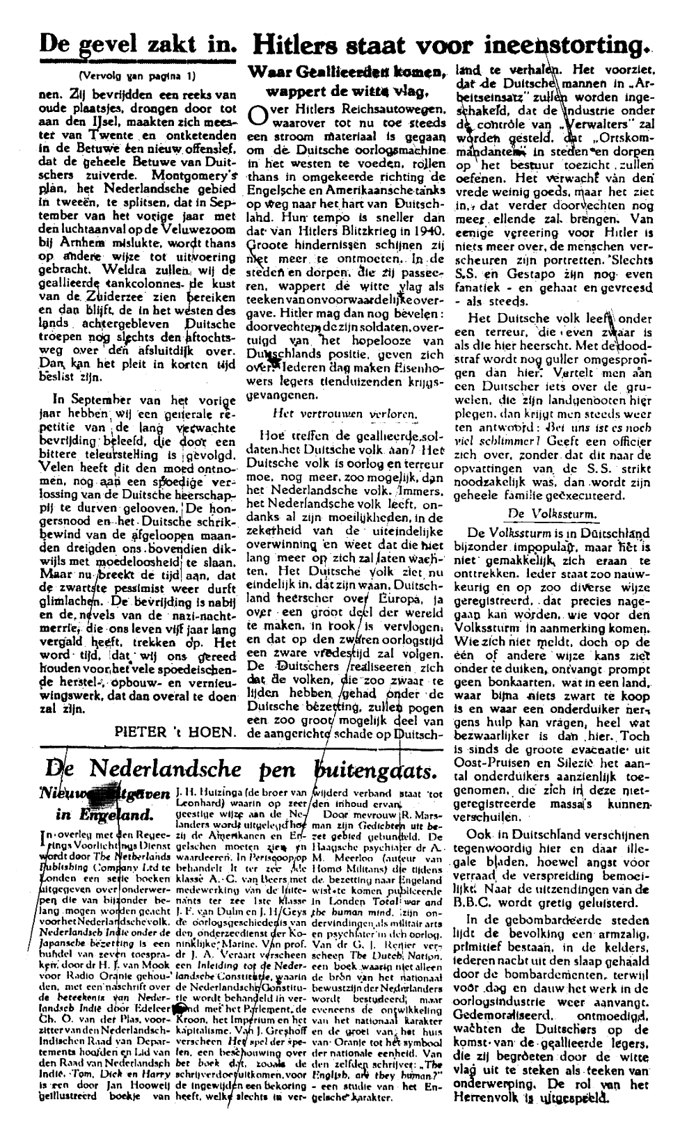 Het Parool; 10 april 1945; blz. 2; 