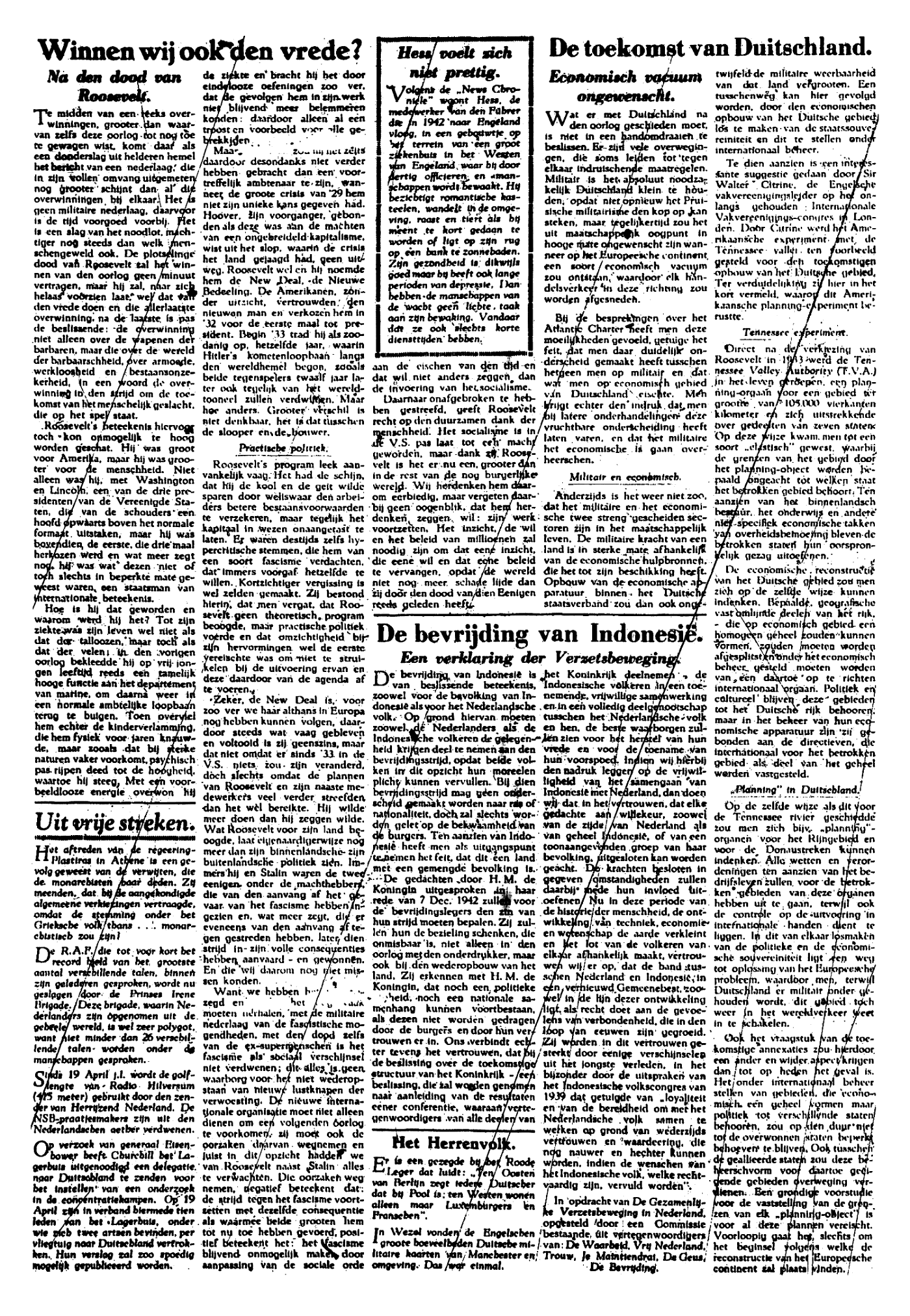 Het Parool; 24 april 1945; blz. 4; 